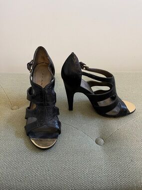 Tahari Black Open-Strap High Heel Sandals